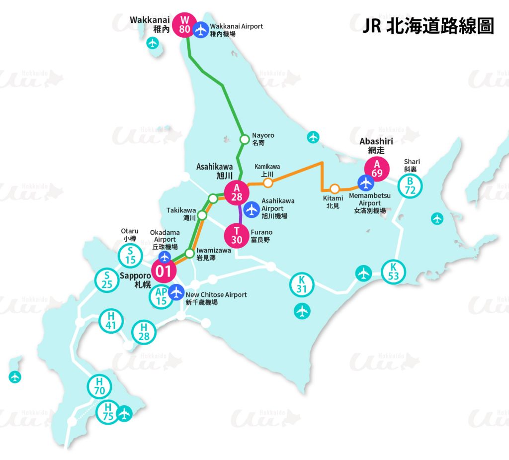 JR北海道　路線圖