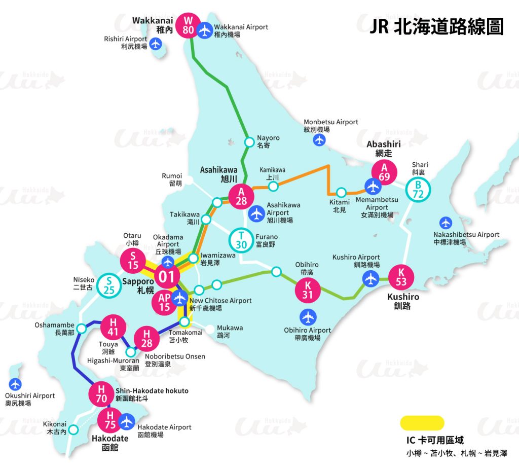 JR北海道　路線圖